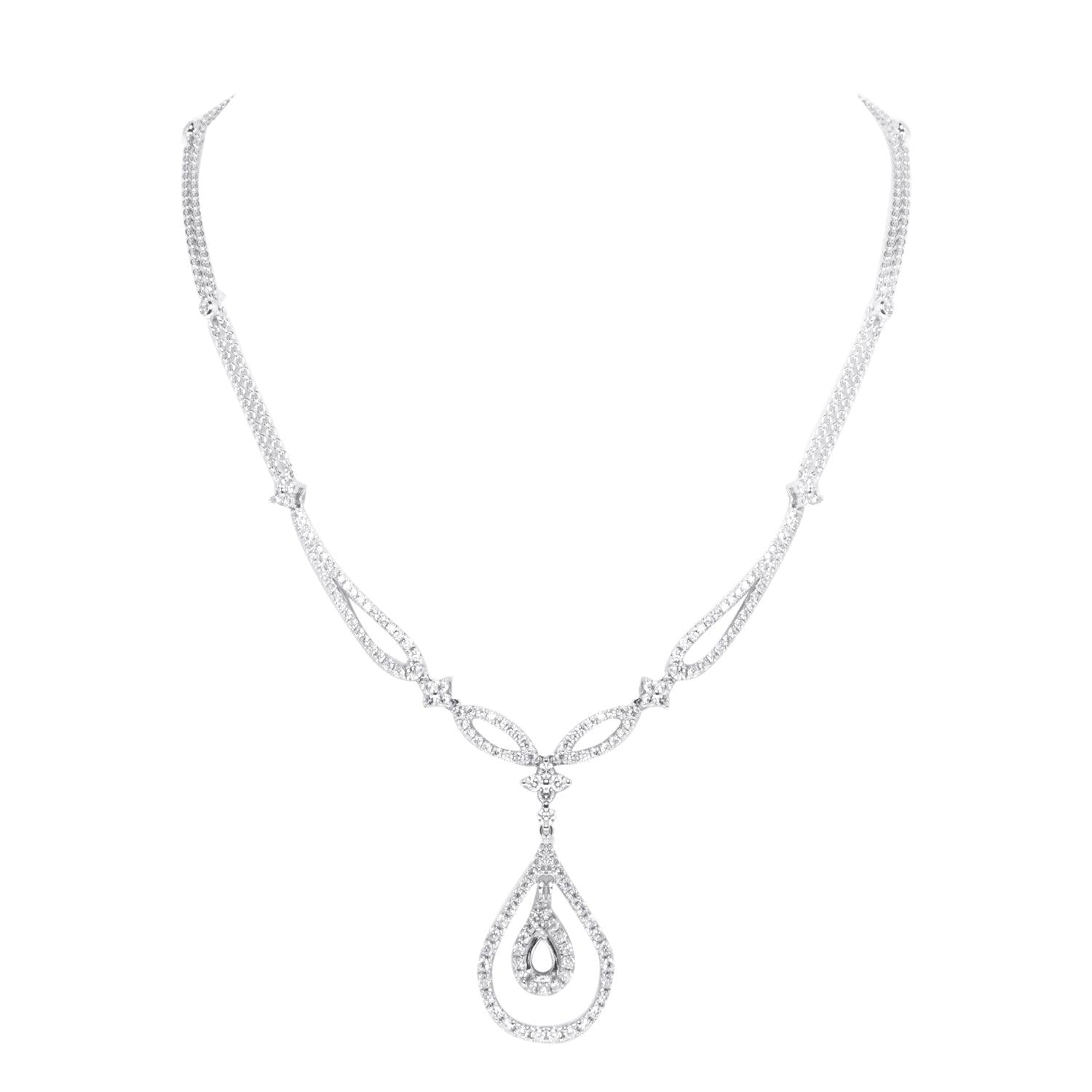 Ladies Diamond Chain with Tear Drop Pendant
