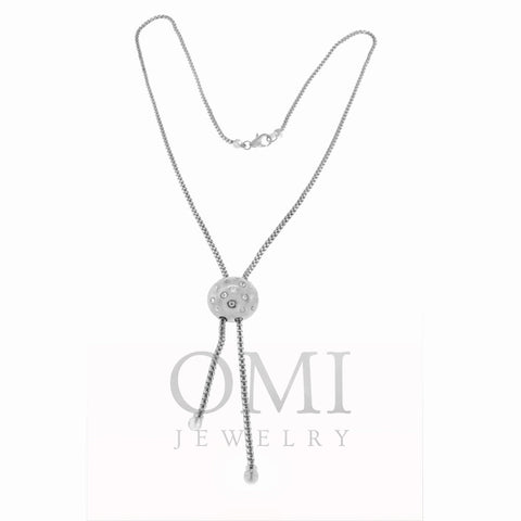 14K White Gold Diamond Ball Necklace With 0.26CT