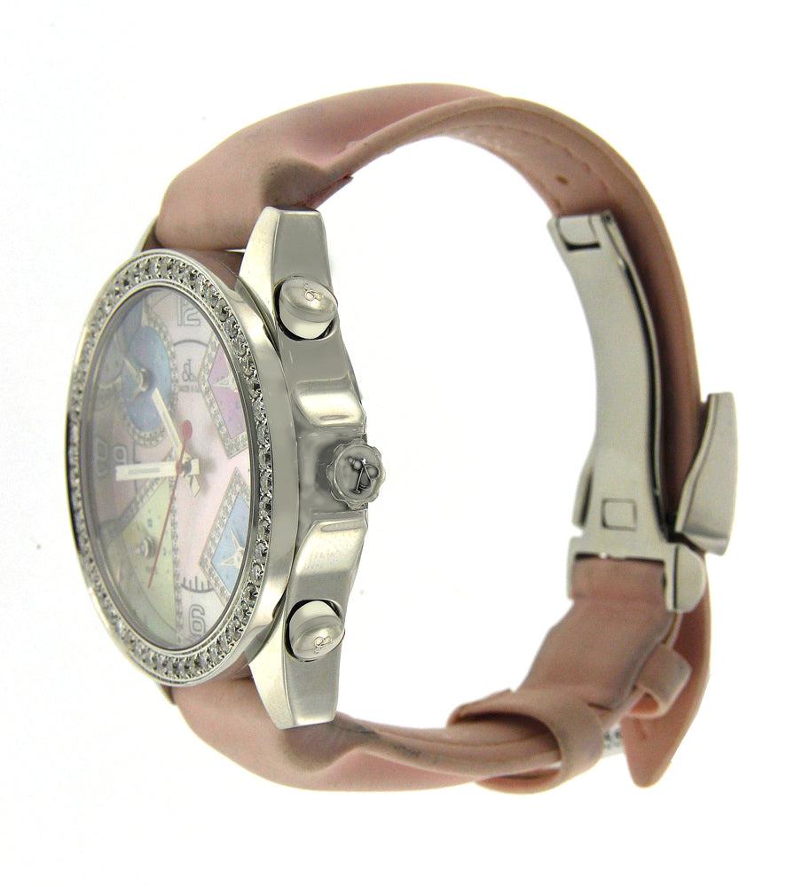 Jacob & Co Five Time Zone 40MM Original Factory Dial And Diamond Bezel With Pink Bracelet