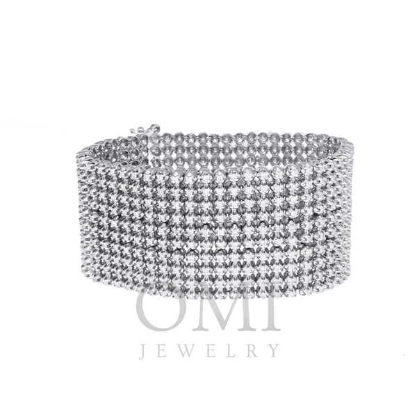 Men's Diamond Bracelet with Ten Row Diamonds
