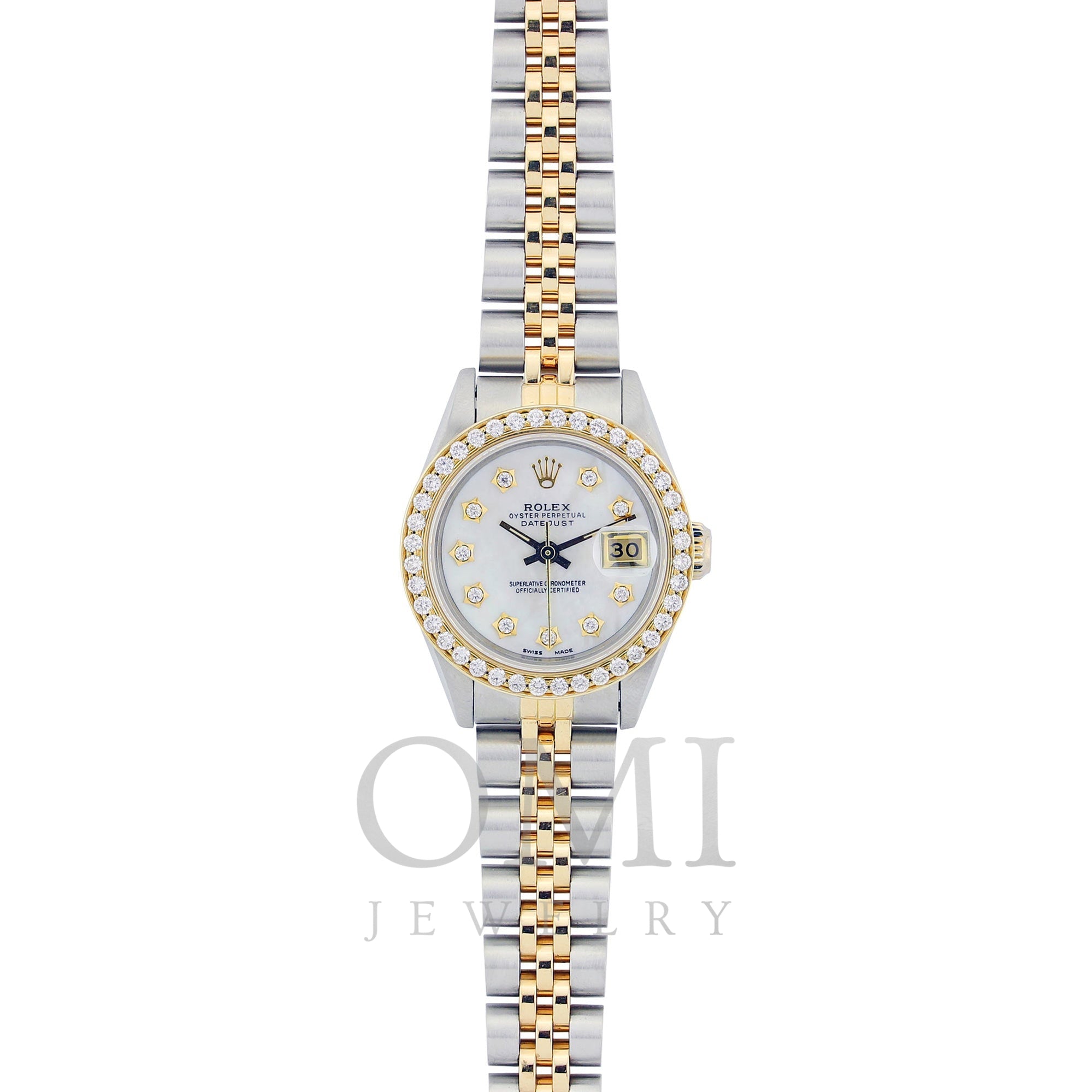 Republik glæde blødende Vintage Two Tone Rolex Datejust Lady 26Mm With Diamonds - OMI Jewelry