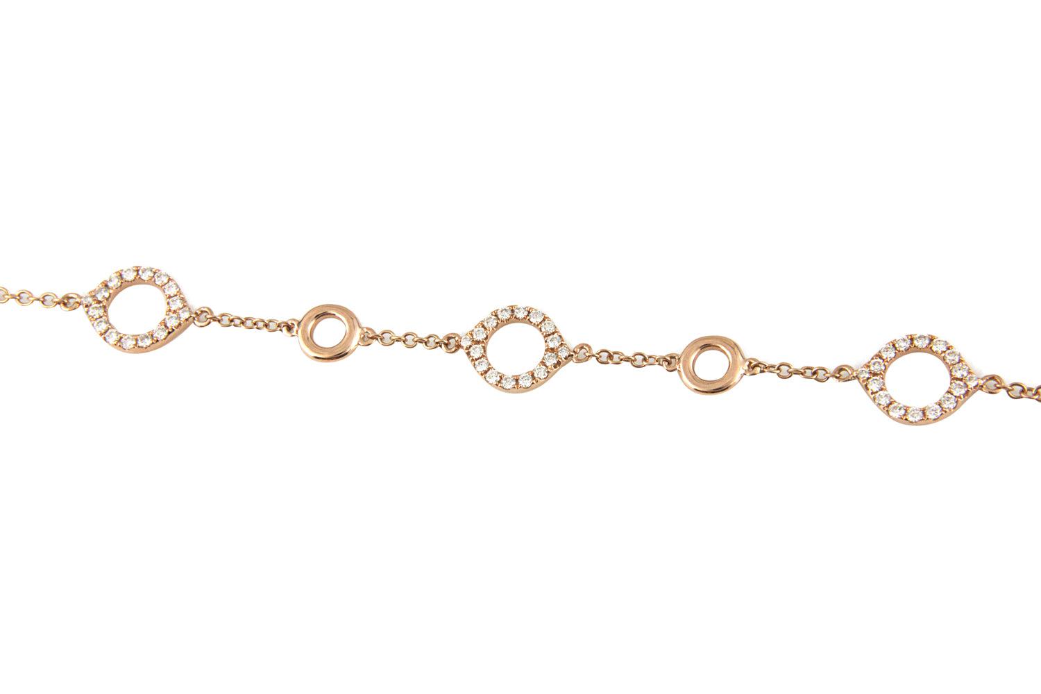 Ladies Diamond Tennis Bracelet with Circle Design