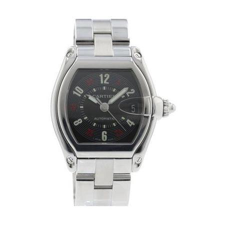 Cartier Roadster 38MM W62002V3 / 2510 Black Arabic Dial Stainless Steel Bracelet