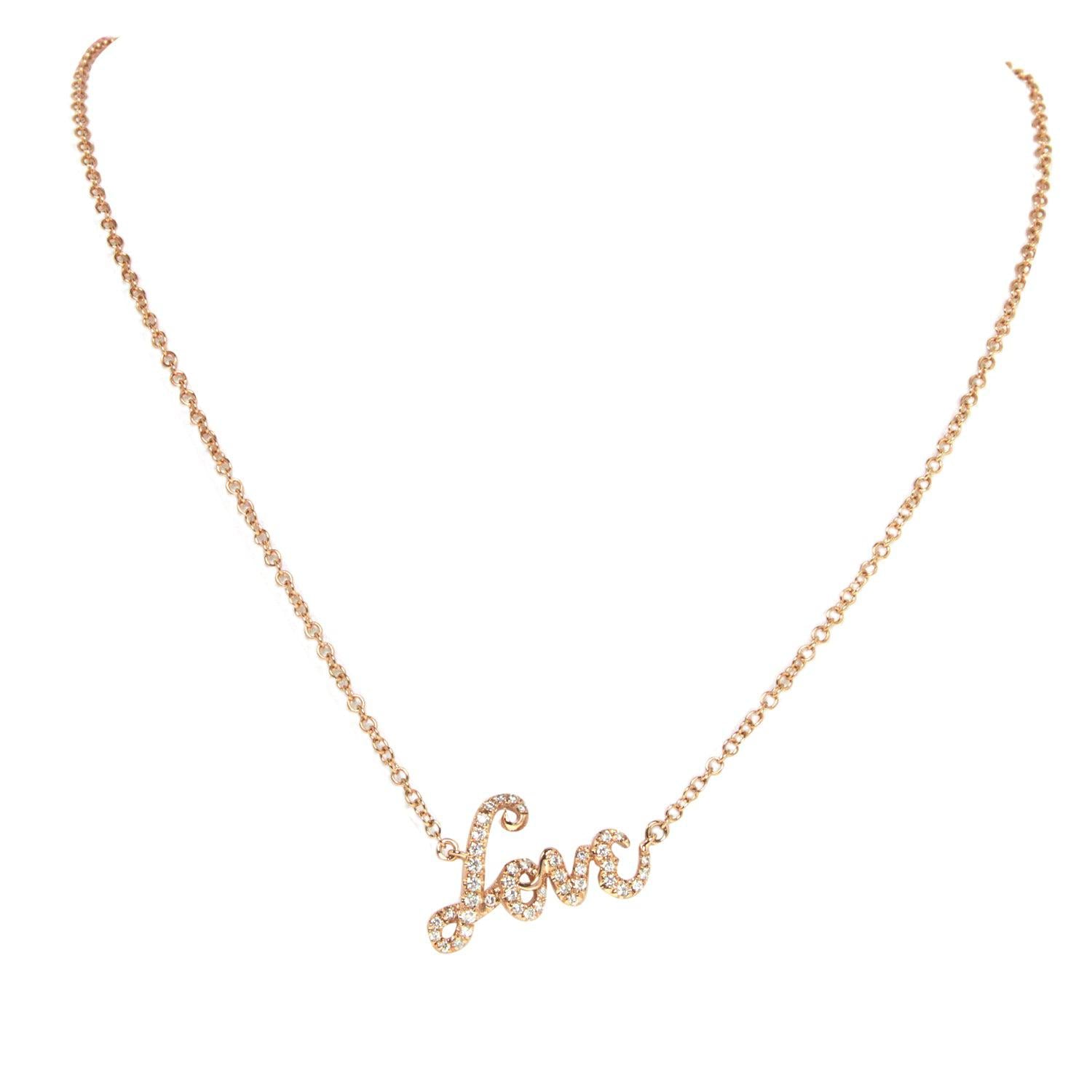 Ladies Diamond LOVE Pendant with Chain