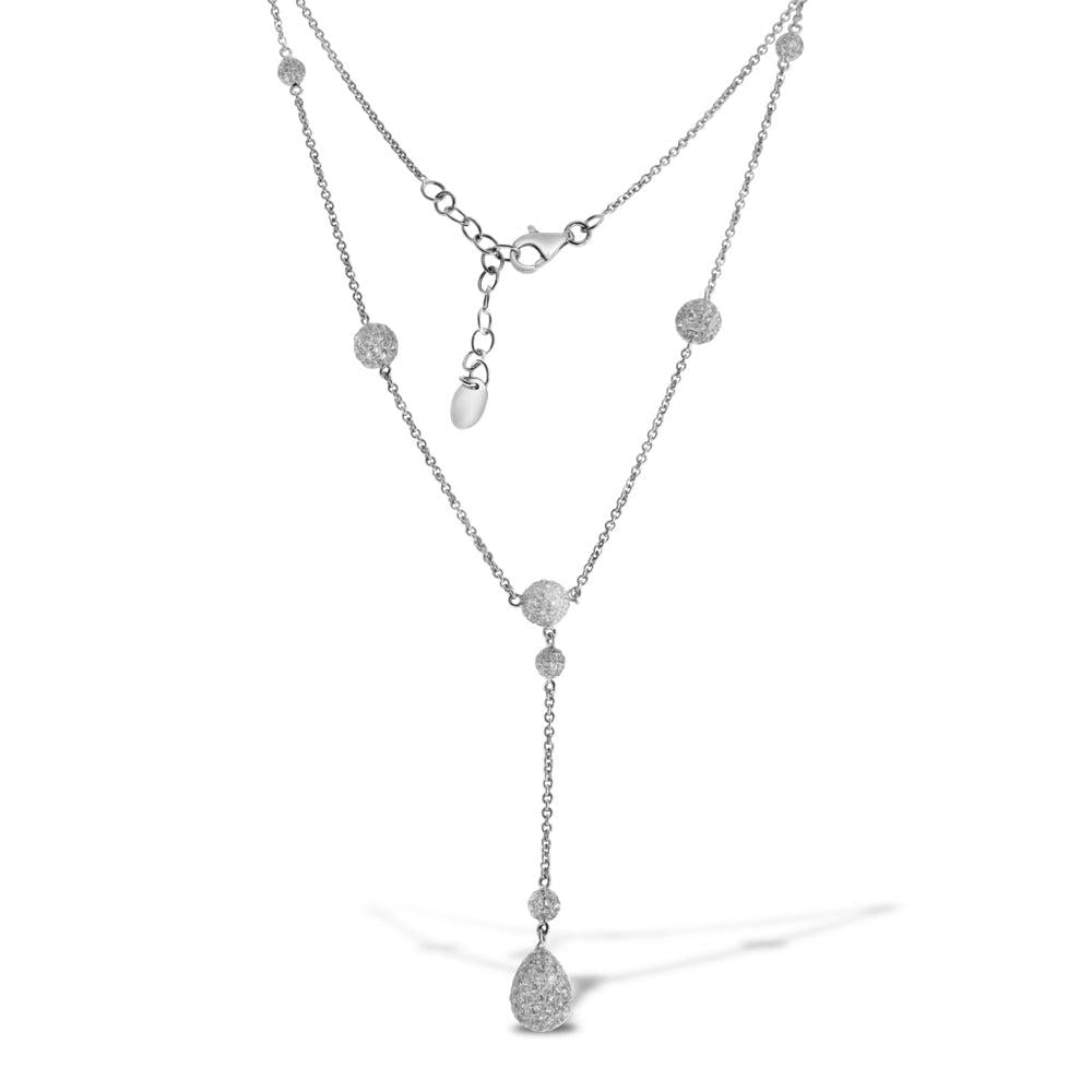 18K White Gold Diamond By The Yard Necklace 3.16CT