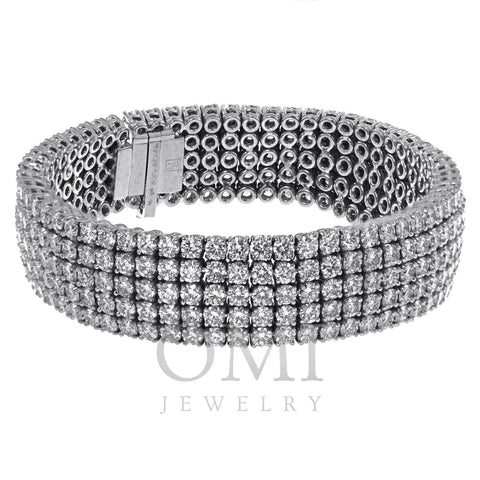 Men's Diamond Bracelet with Five Row Diamonds