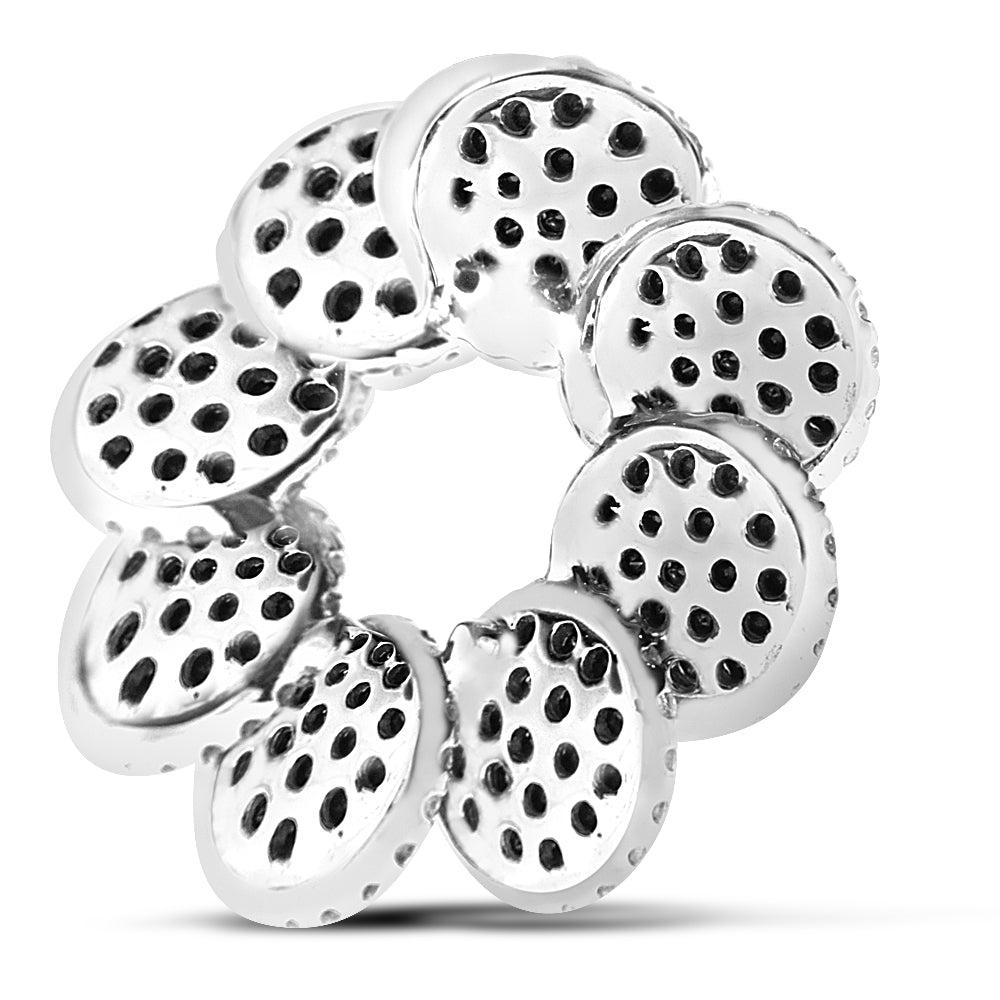 Black and White Diamond Circle Pendant