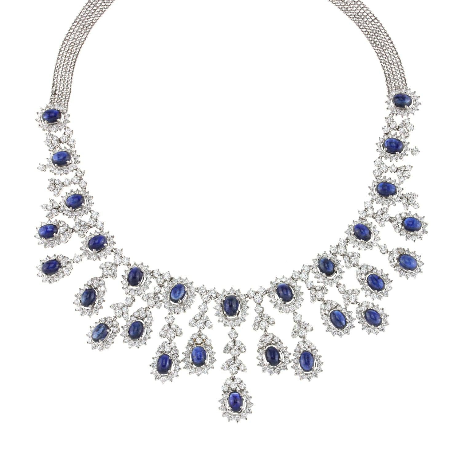Ladies Fancy Diamond and Sapphire Necklace