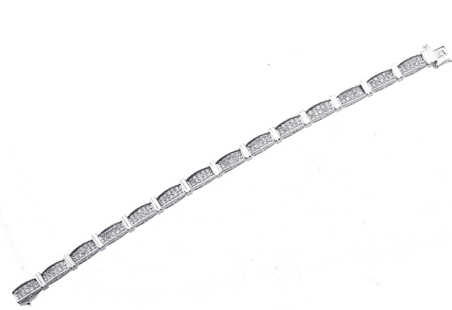 14K White Gold Princess Cut Bracelet With 7.50 CT Diamonds