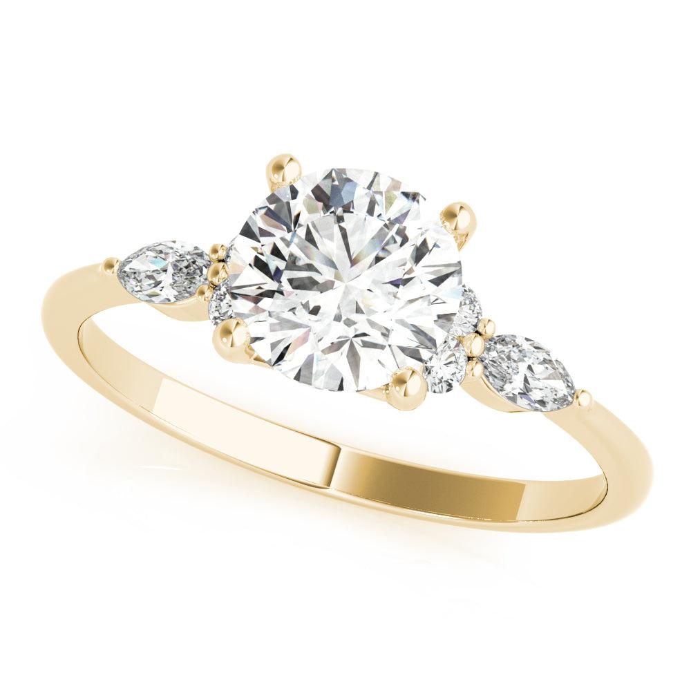 3 STONE RING WITH MQ SIDE STONES