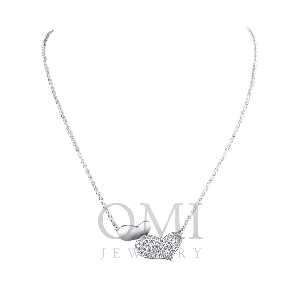 Ladies Double Heart Diamond Pendant with Chain