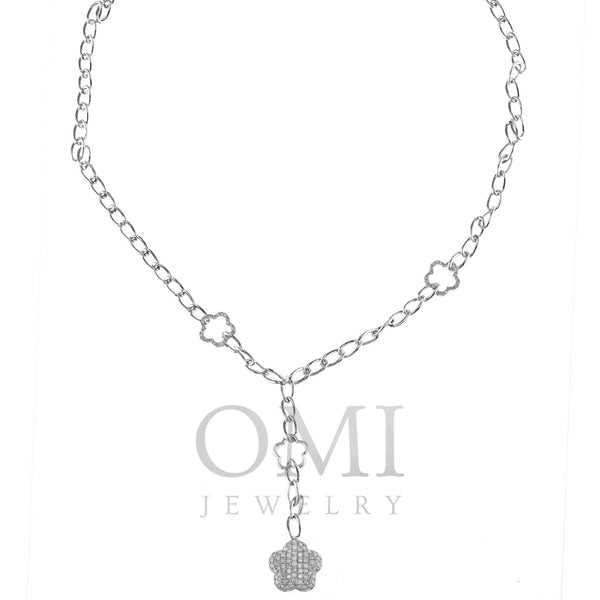 Ladies White Gold Chain with Diamonds and Star Pendant