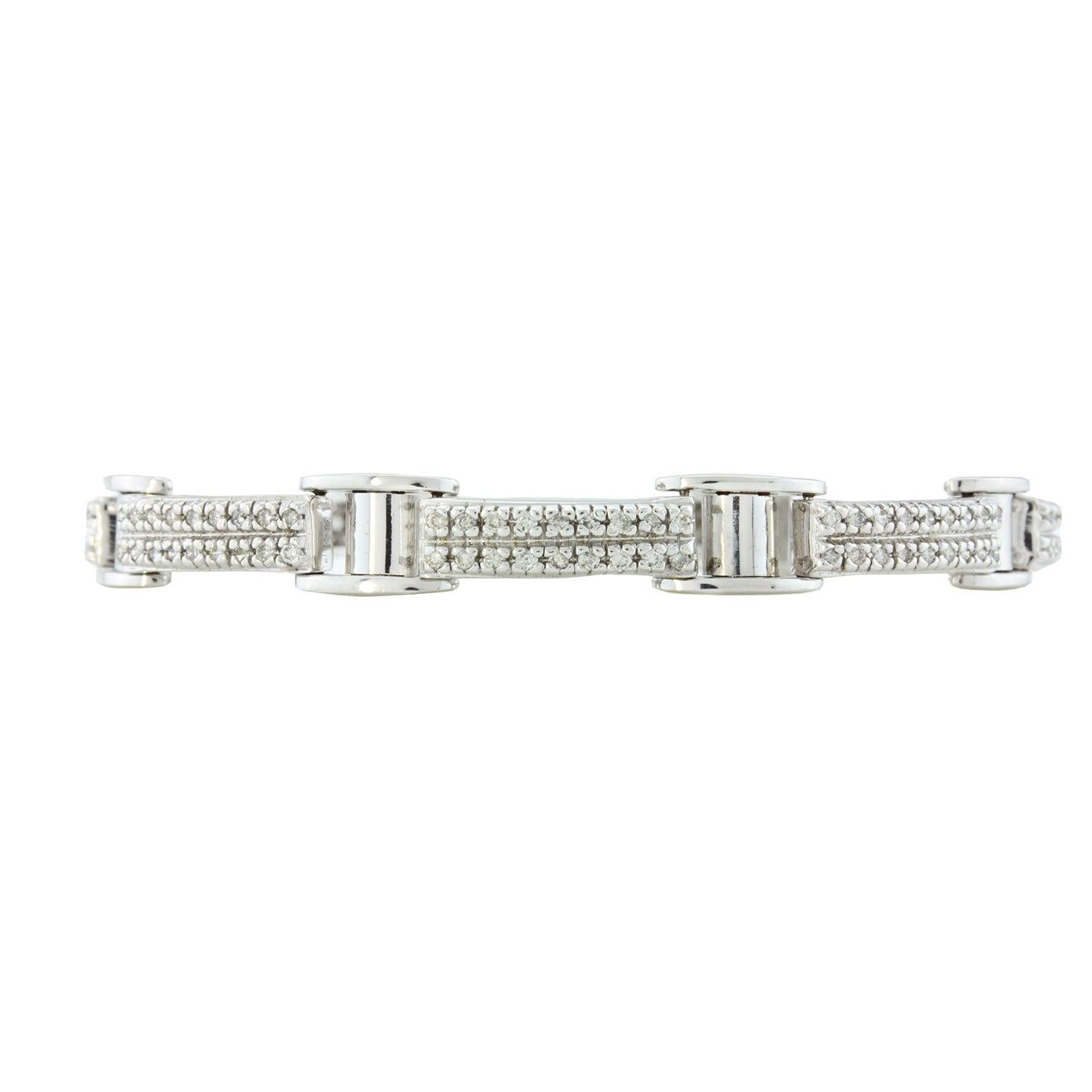 14K White Gold Diamond Braclet with 1.50CT Of Round Cut Diamonds