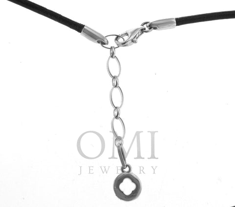 18K White Gold Necklace with Black Diamond Heart Pendant 0.80CT Of AAA Quality Black Diamonds