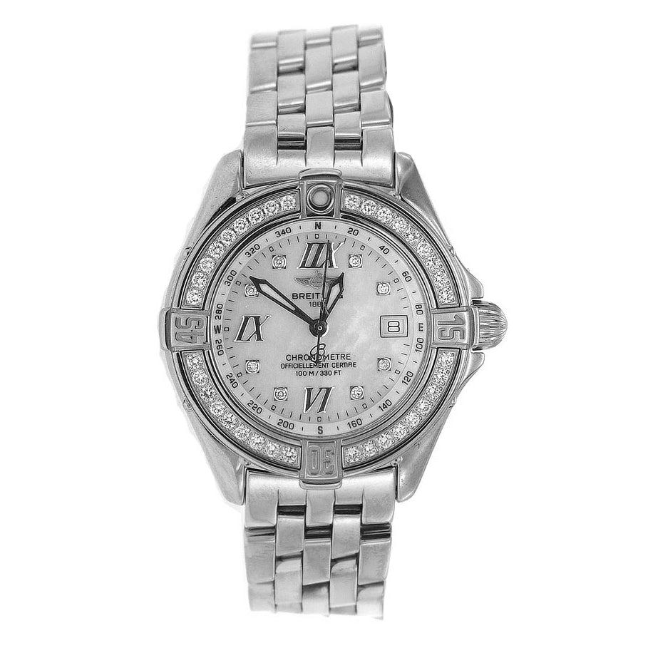 Breitling B-Class 31MM A67365 Mother of Pearl Roman Diamond Dial Diamond Bezel Stainless Steel Bracelet