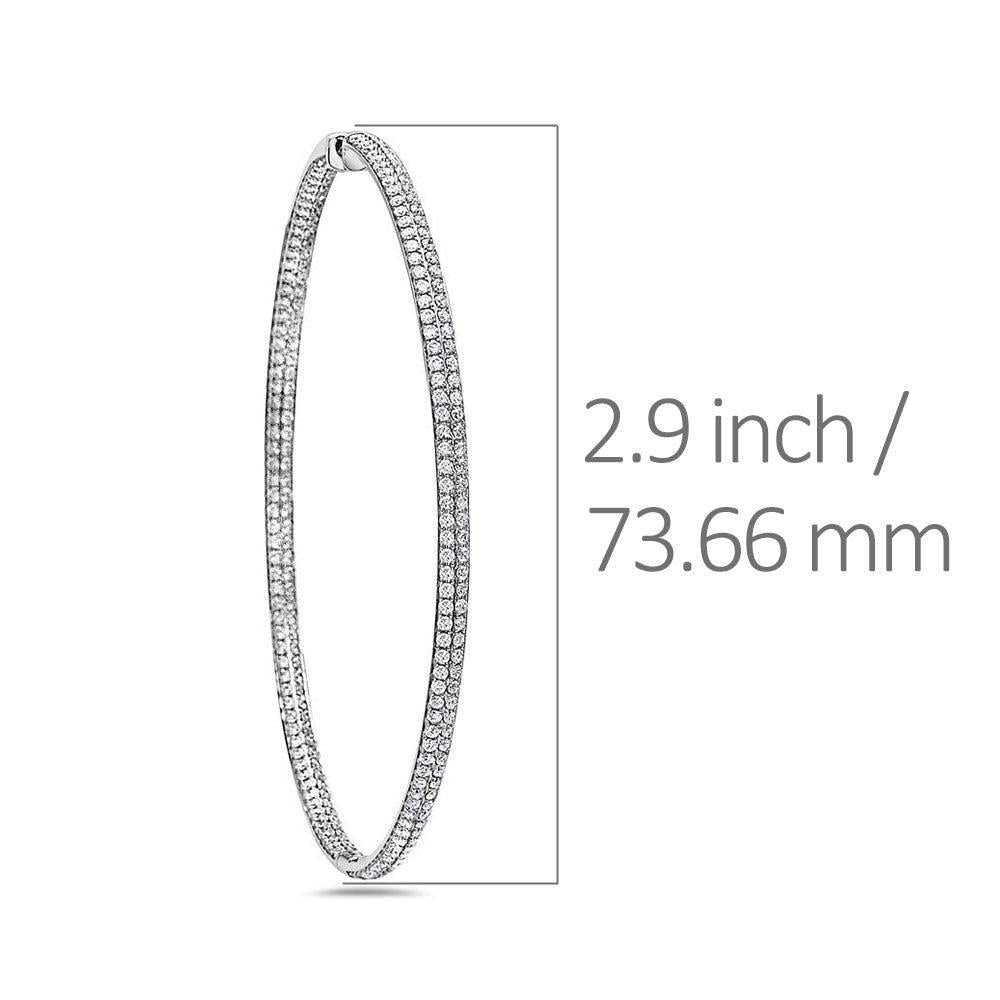 18K White Gold Ladies Earrings With 6.28 CT Diamonds