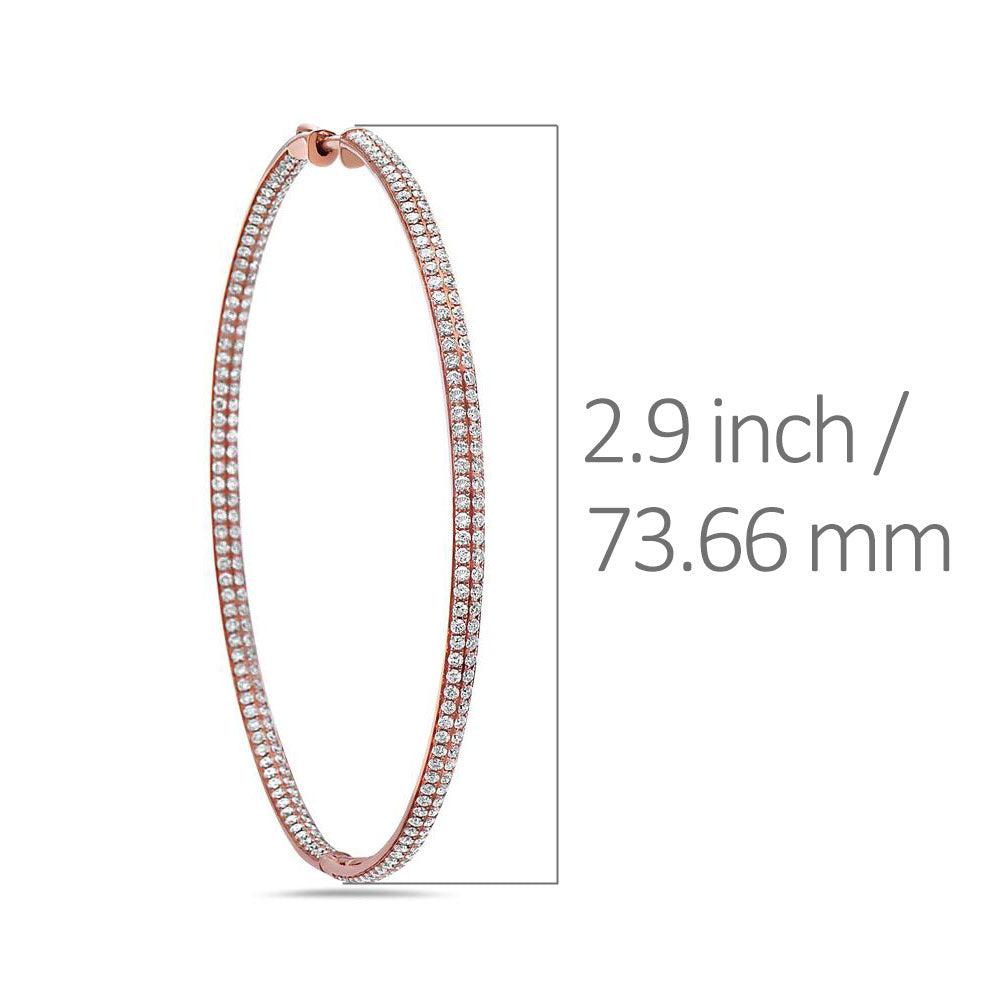 18K Rose Gold Ladies Earrings With Round Shaped  Diamonds