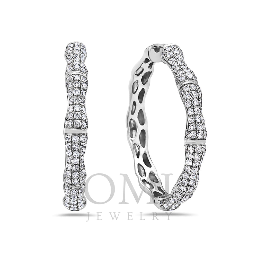14K White Gold Ladies Earrings With 2.80 CT Diamonds