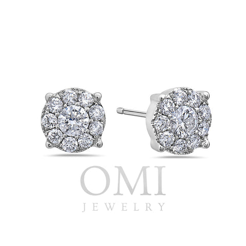 18K White Gold Ladies Earrings With 0.71 CT Diamonds