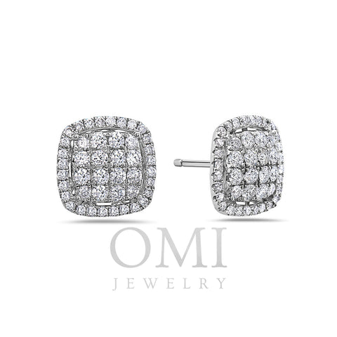 18K White Gold Ladies Earrings With 1.32 CT Diamonds
