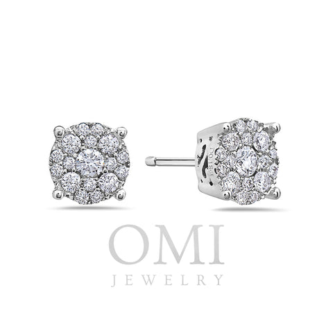 18K White Gold Ladies Earrings With 0.39 CT Diamonds