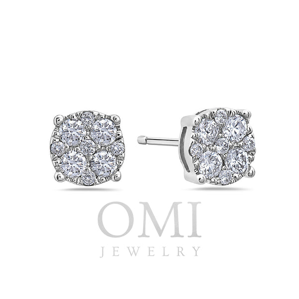 14K White Gold Ladies Earrings With 0.50 CT Diamonds