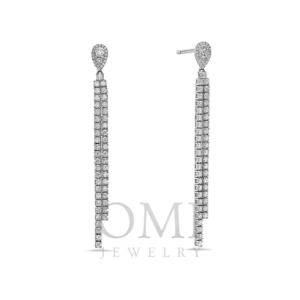 18K White Gold Ladies Earrings With 2.73 CT Diamonds
