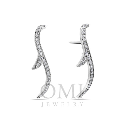 18K White Gold Ladies Earrings With 0.53 CT Diamonds