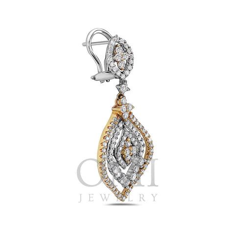 18K White Gold Ladies Earrings With 2.59 CT Diamonds