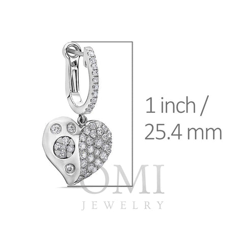 18K White Gold Ladies Earrings With 1.75 CT Diamonds