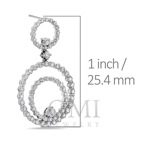 18K White Gold Ladies Earrings With 2.78 CT Diamonds