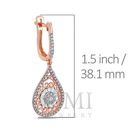 18K Rose Gold Ladies Earrings With 0.54 CT Diamonds