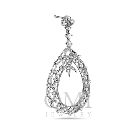 18K White Gold Ladies Earrings With 1.00 CT Diamonds