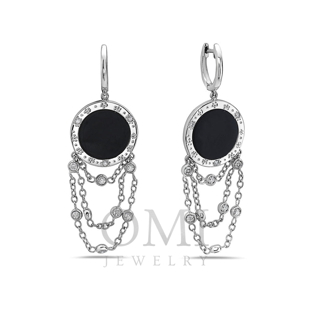 18K White Gold Ladies Earrings With 1.02 CT Diamonds