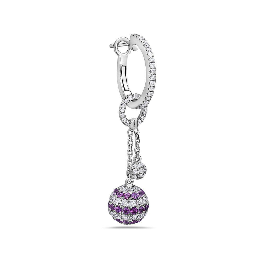 18K White Gold Ladies Earrings With Round Shaped Diamonds