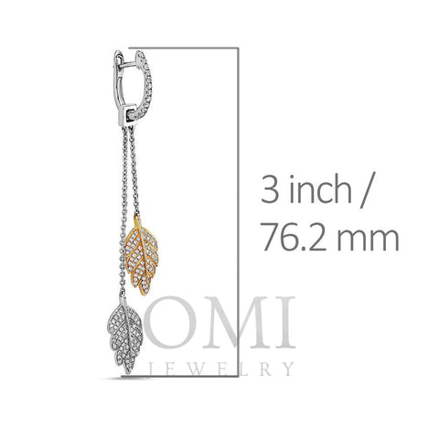 18K Yellow Gold Ladies Earrings With 0.81 CT Diamonds
