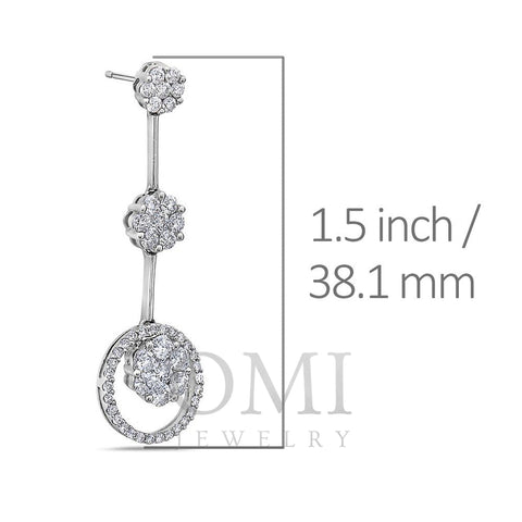 18K White Gold Ladies Earrings With 2.38 CT Diamonds