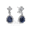 18K White Gold Ladies Earrings With Sapphire and Diamonds