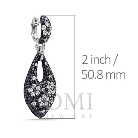 18K White Gold Ladies Earrings With White And Diamonds