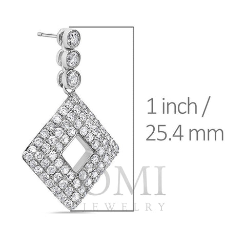 14K White Gold Ladies Earrings With 2.95 CT Diamonds