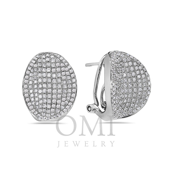 18K White Gold Ladies Earrings With 1.68 CT Diamonds