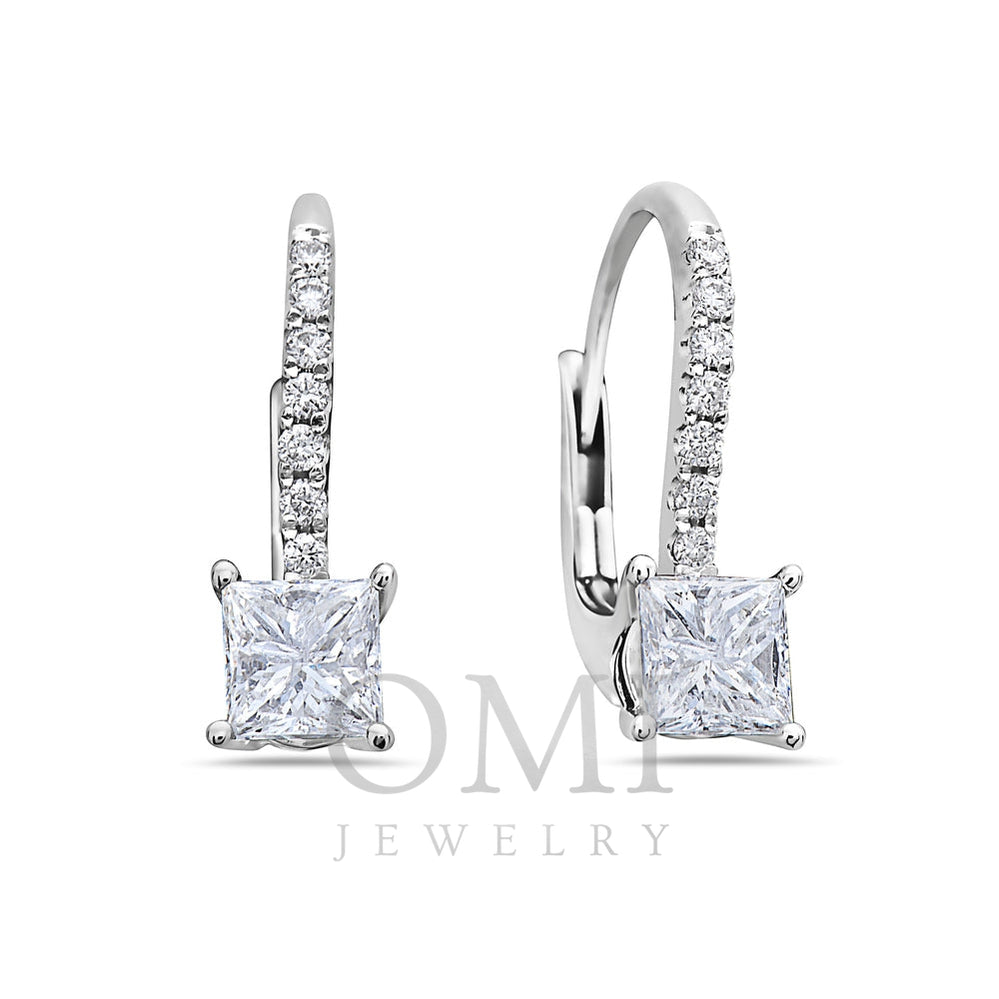 18K White Gold Ladies Earrings With Diamonds