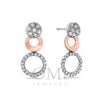 18K White Gold Round Shaped Ladies Earrings With Diamonds