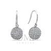 18K White Gold Sphere Shaped  Ladies Earrings With Diamonds