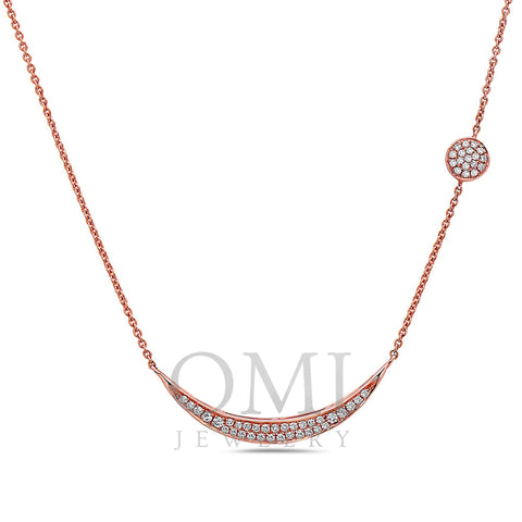 18K Rose Gold Women's Necklace With 0.28 CT Diamonds