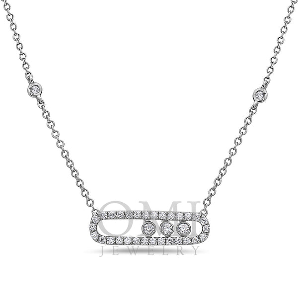 18K White Gold Women's Necklace With 0.70 CT Diamonds