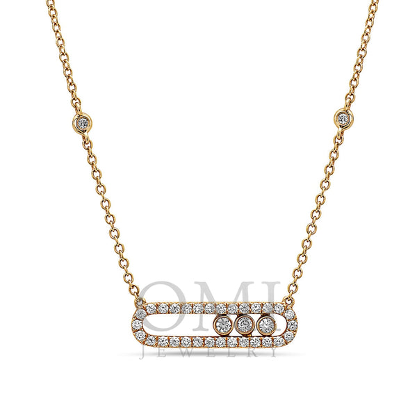 18K Yellow Gold Women's Necklace With 0.70 CT Diamonds