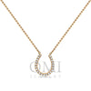 18K Yellow Gold Horseshoe Women's Necklace With 0.17 CT Diamonds