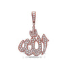 14K Rose Gold "Allah" Pendant with 0.85 CT Diamonds