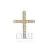 Unisex 18K Yellow Gold Cross Pendant with 0.30 CT Diamonds